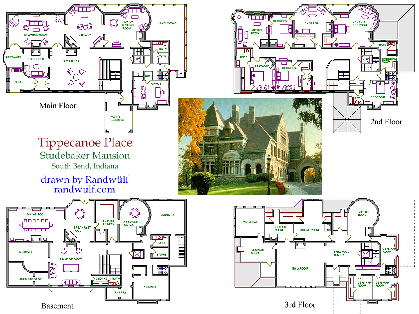 Tippecanoe Place Floor Plan - Studebaker Mansion Floor Plan
